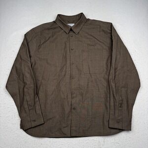 Percival Auxiliary Shirt Mens XL Brown Wool Blend Long Sleeve Button Up